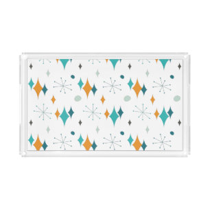 Starburst Mid Century Modern Pattern Acrylic Tray