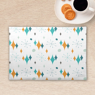 Starburst Mid Century Modern Pattern Cloth Placemat