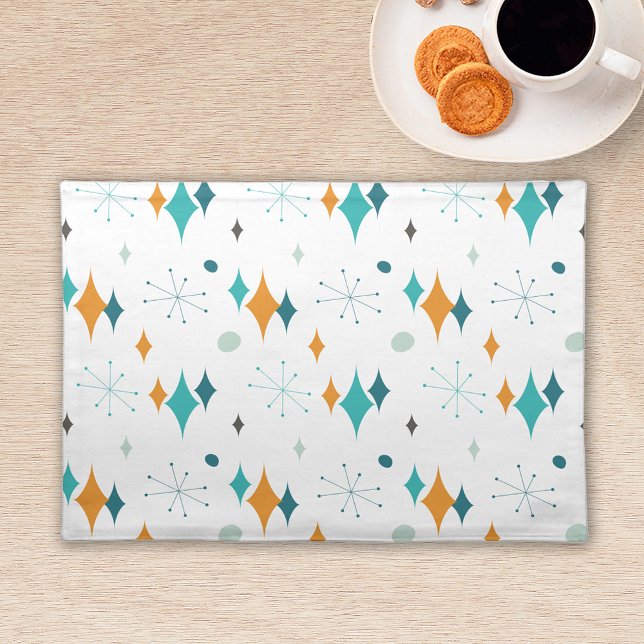 Starburst Mid Century Modern Pattern Cloth Placemat (Creator Uploaded)