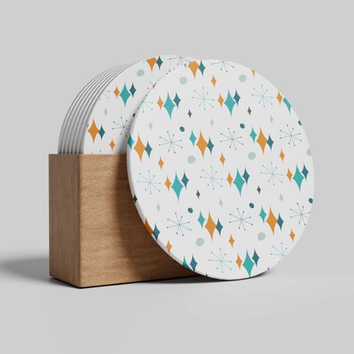 Starburst Mid Century Modern Pattern Coaster