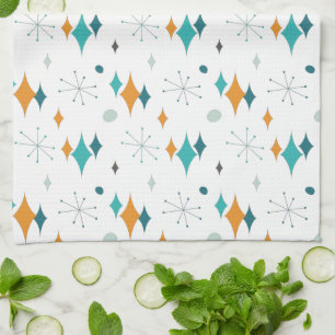 Starburst Mid Century Modern Pattern Kitchen Towel