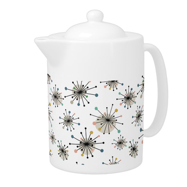 Starburst Mid Century Modern Pattern Teapot (Right)