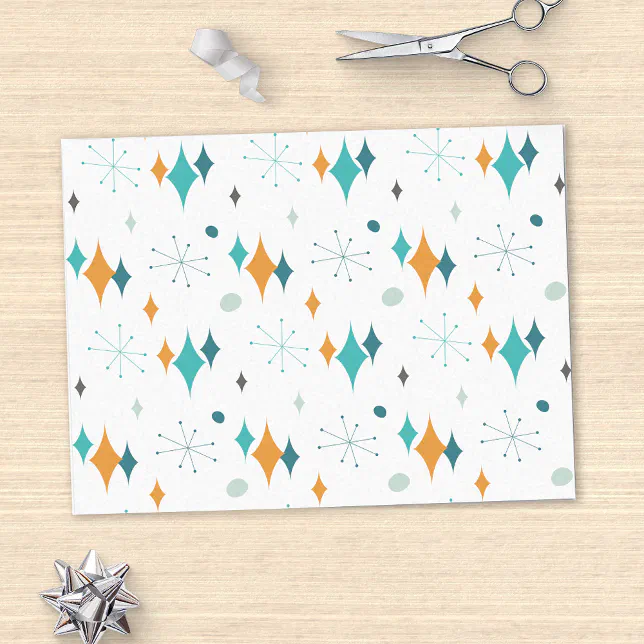 Starburst Mid Century Modern Pattern Tissue Paper | Zazzle