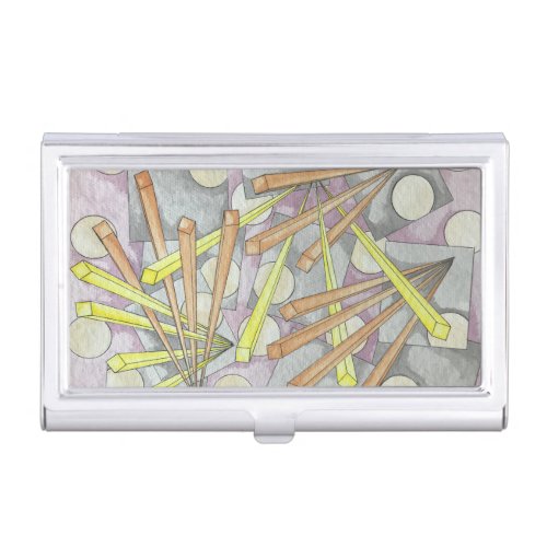 Starburst-Modern Geometric Watercolor Art Business Card Case