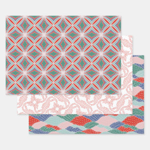 Starburst, mountains, race track S shape Christmas Wrapping Paper Sheets
