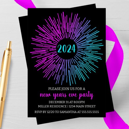 Starburst New Years Eve Party Invitation