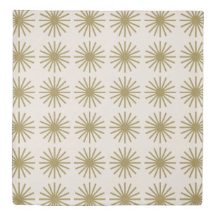 Starburst Pattern Gold & Linen White Duvet Cover