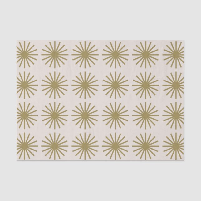 Starburst Pattern Gold & Linen White Tissue Paper (Front)