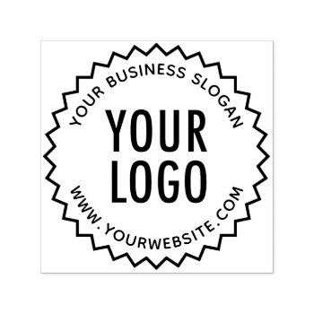 Starburst Round Custom Business Logo Self-inking Stamp by MISOOK at Zazzle