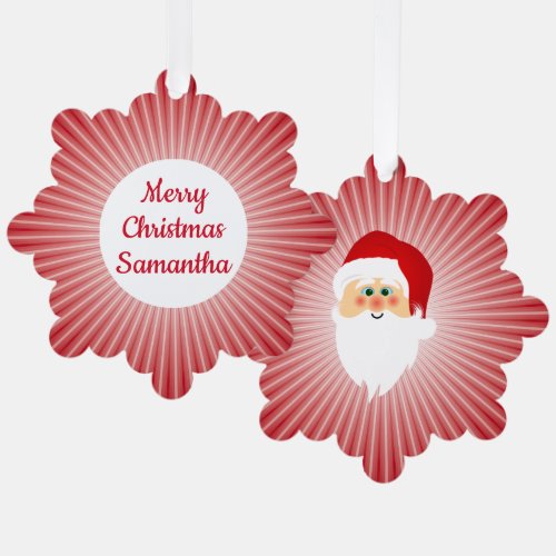 Starburst Santa Design Paper Ornament Card