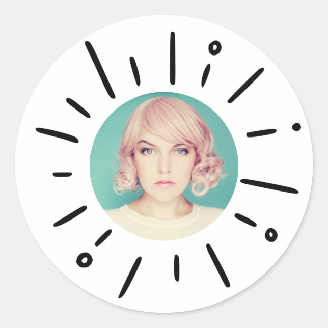 STARBURST | Simple Round Fun Custom Photo Stickers (Front)