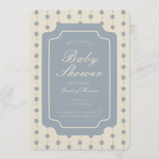 Starburst Stripe Geometric Gender Neutral Beige Invitation (Front)