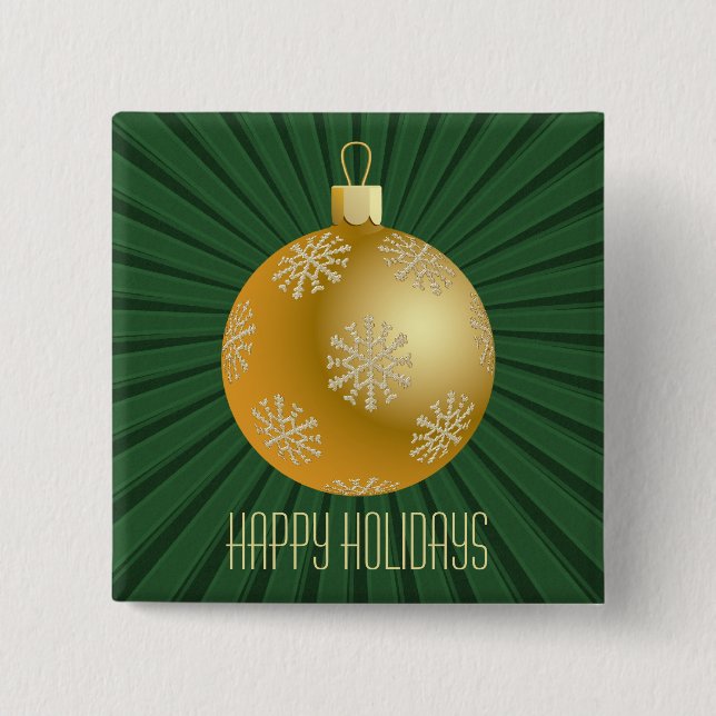 Starburst Stripes Ornament Button, Green Button (Front)