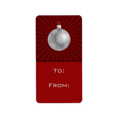 Starburst Stripes Ornament Gift Tag Labels Red