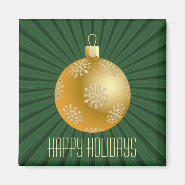 Starburst Stripes Ornament Magnet, Green Magnet (Front)