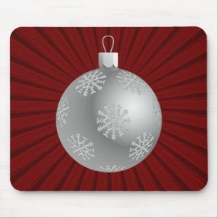 Starburst Stripes Ornament Mousepad, Dark Red Mouse Pad