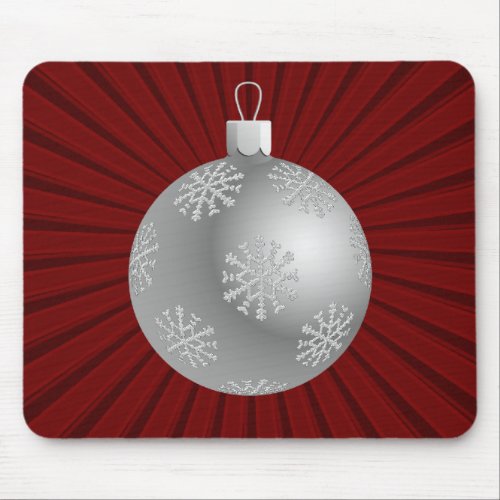 Starburst Stripes Ornament Mousepad Dark Red Mouse Pad