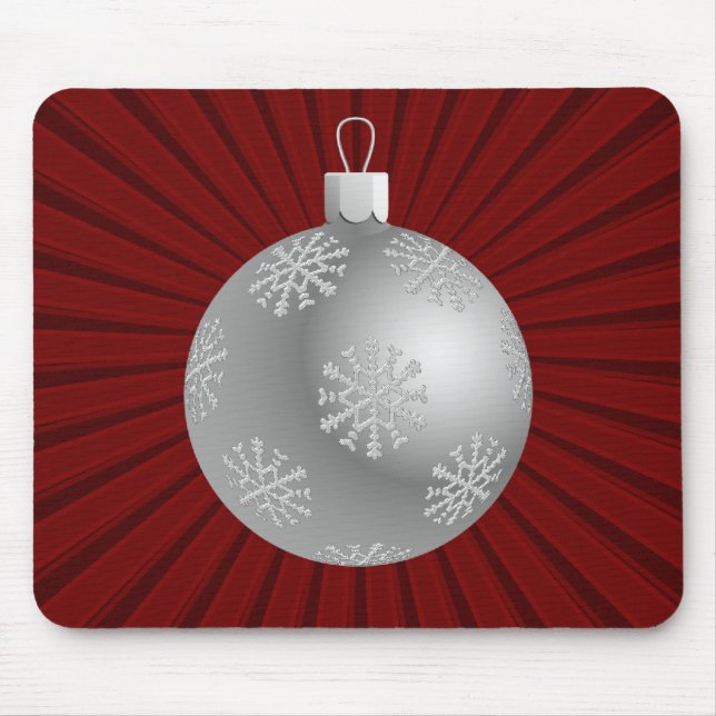 Starburst Stripes Ornament Mousepad, Dark Red Mouse Pad (Front)