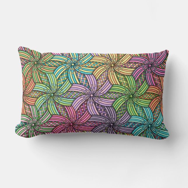 Starburst Swirls Patterned Lumbar Pillow (Front)