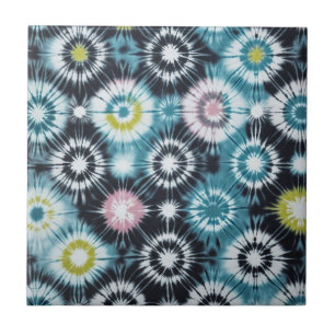 Starburst Tie Dye Design Ceramic Tile