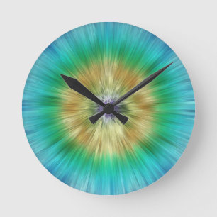 Starburst Tie Dye Round Clock