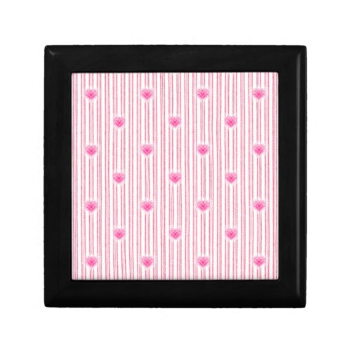 Starburst Valentine Heart on Soft Pink Stripe Gift Box