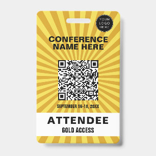 Starburst Yellow Conference Event Badge
