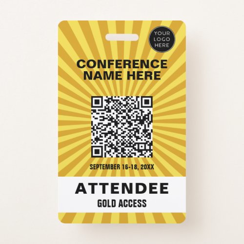 Starburst Yellow Conference Event Badge