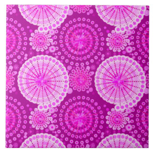 Starbursts and pinwheels, amethyst purple tile