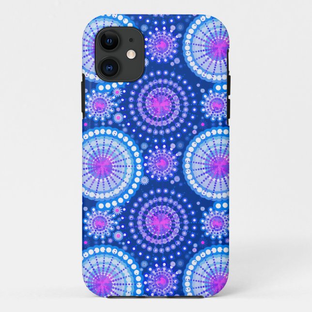 Starbursts and pinwheels, cobalt blue & white Case-Mate iPhone case (Back)
