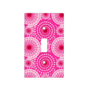 Starbursts and pinwheels, fuchsia pink & maroon light switch cover