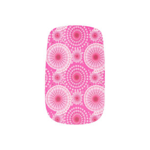 Starbursts and pinwheels, fuchsia pink & maroon minx nail wraps
