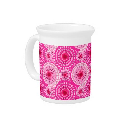 Starbursts and pinwheels fuchsia pink  maroon pitcher