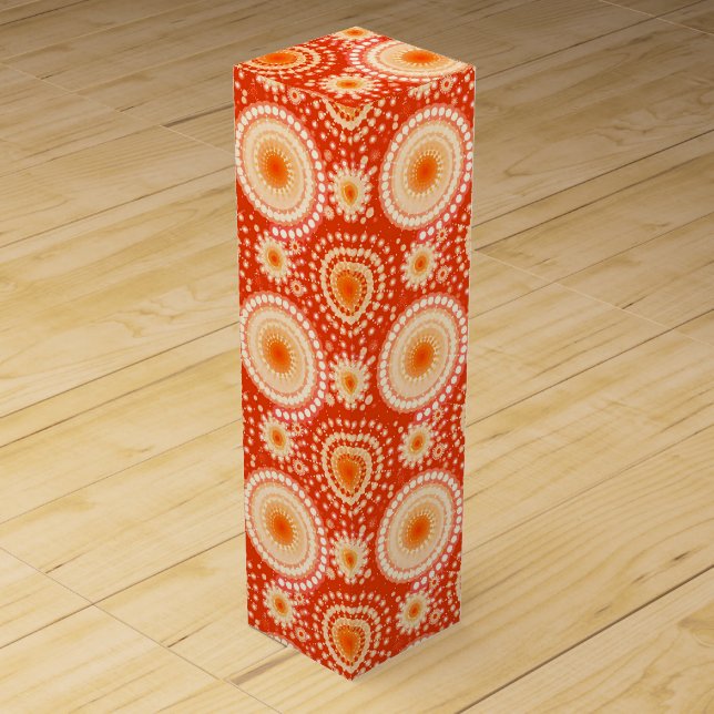 Starbursts and pinwheels, mandarin orange wine gift box (Front)
