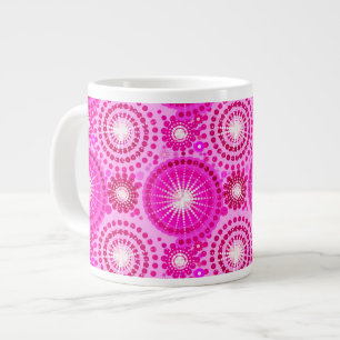 Starbursts and pinwheels, orchid and magenta large coffee mug