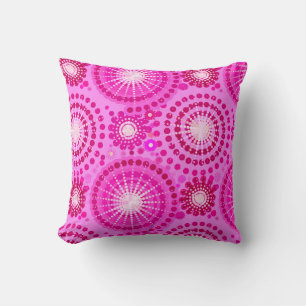 Starbursts and pinwheels, orchid and magenta throw pillow
