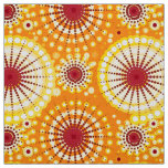 Starbursts and pinwheels, saffron and raisin fabric
