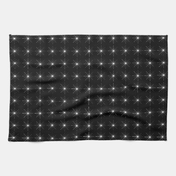 Starbursts In Black And White Kitchen Towel by Frommeto at Zazzle