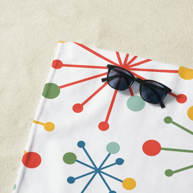 Starbursts in Color Beach Towel (In Situ)