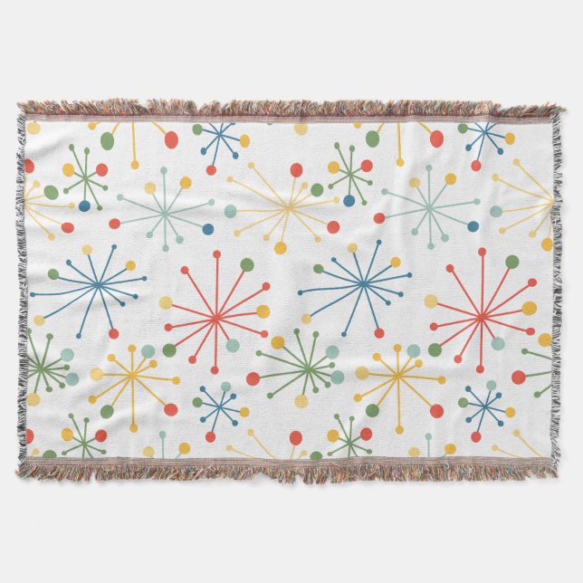 Starbursts in Color Throw Blanket (Front)