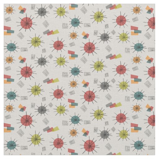 Starbursts Vintage Style Fabric