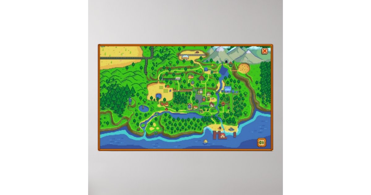 Stardew Valley Map Poster Zazzle