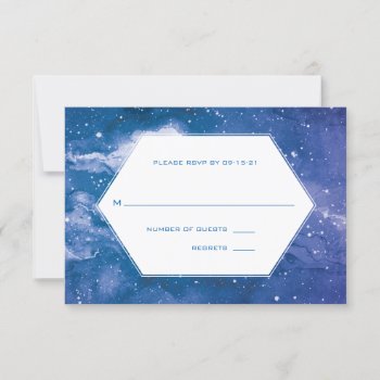 Stardust Cosmic Violet Wedding Rsvp Card by Charmalot at Zazzle