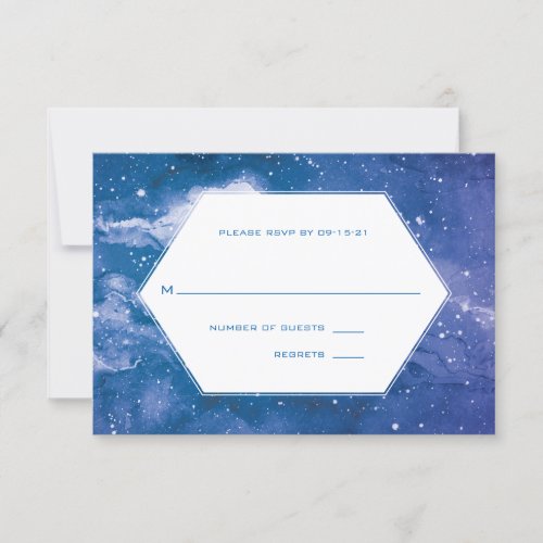 Stardust Cosmic Violet Wedding RSVP Card