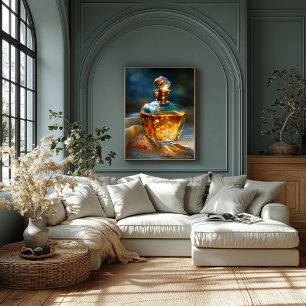 Stardust Elixir – Cosmic Light in a Perfume Bottle Canvas Print