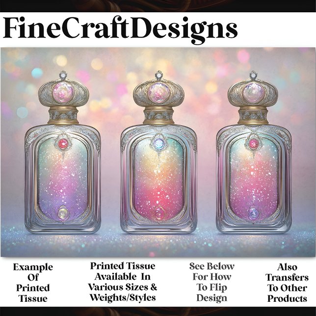 Stardust Glitter Perfume Bottles AF5 Decoupage Tissue Paper (Creator Uploaded)