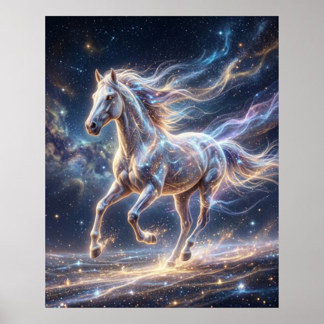 Stardust Horse Cosmic Motion Poster (Front)