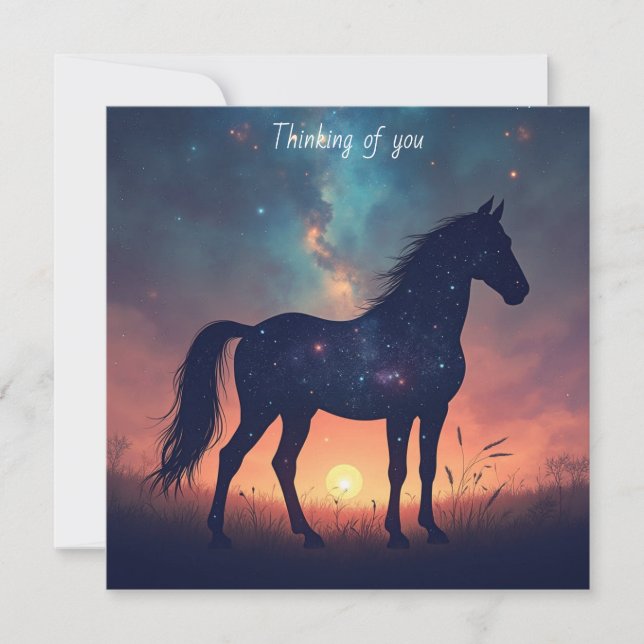 Stardust Horse Thinking of You Note Card (Front)