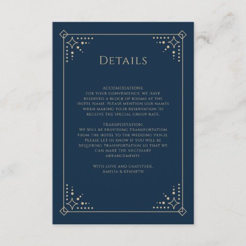 Stardust Monogram Wedding Enclosure Card