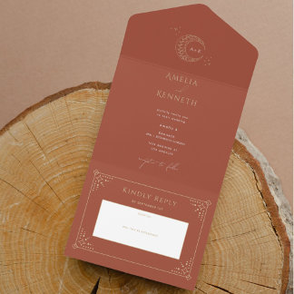 Stardust Monogram Wedding Invitations